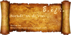 Borbáth Áron névjegykártya