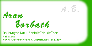 aron borbath business card